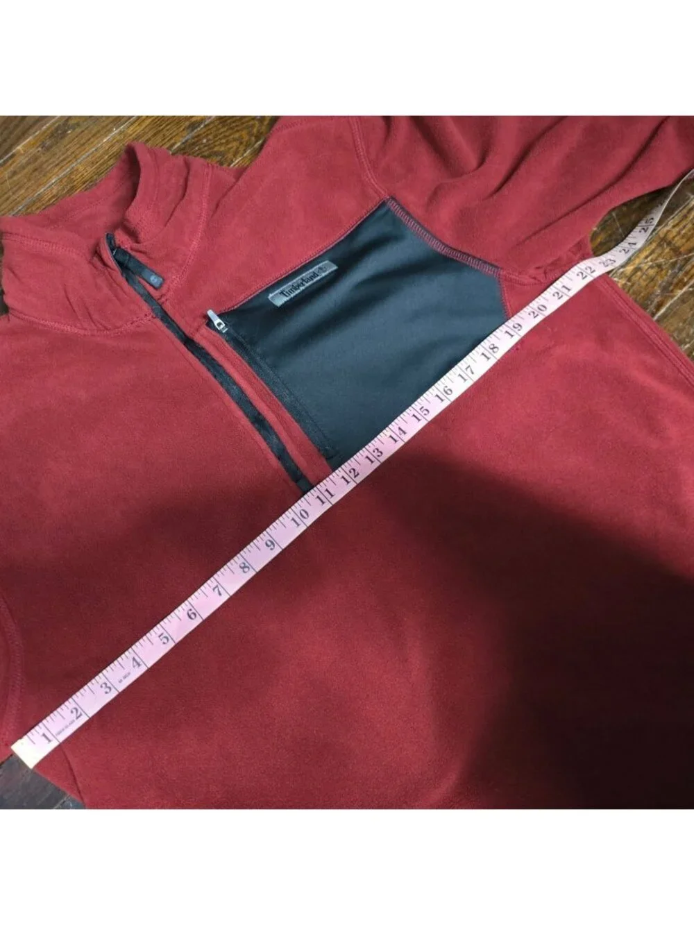 Timberland Red Fleece 1/2 Zip Pullover Jacket Large